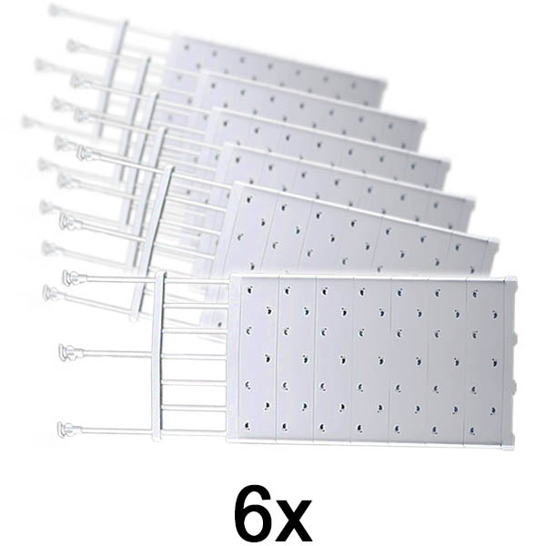 6x Разтегателен телескопичен рафт (48-80 см, без пробиване) | SHELFEXPEND