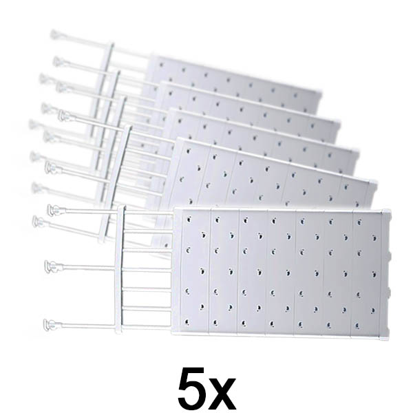 5x Разтегателен телескопичен рафт (48-80 см, без пробиване) | SHELFEXPEND